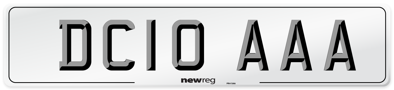 DC10 AAA Number Plate from New Reg